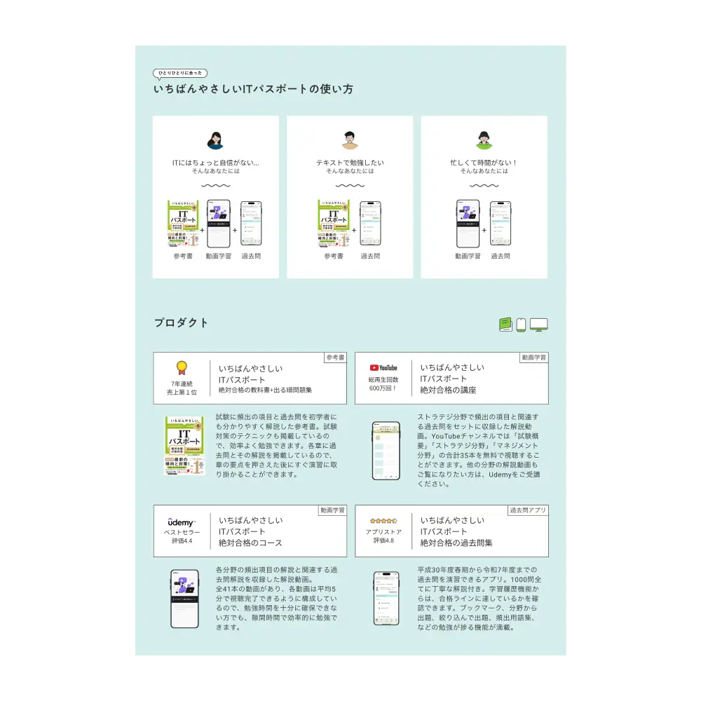 いちばんやさしいITパスポートLP制作